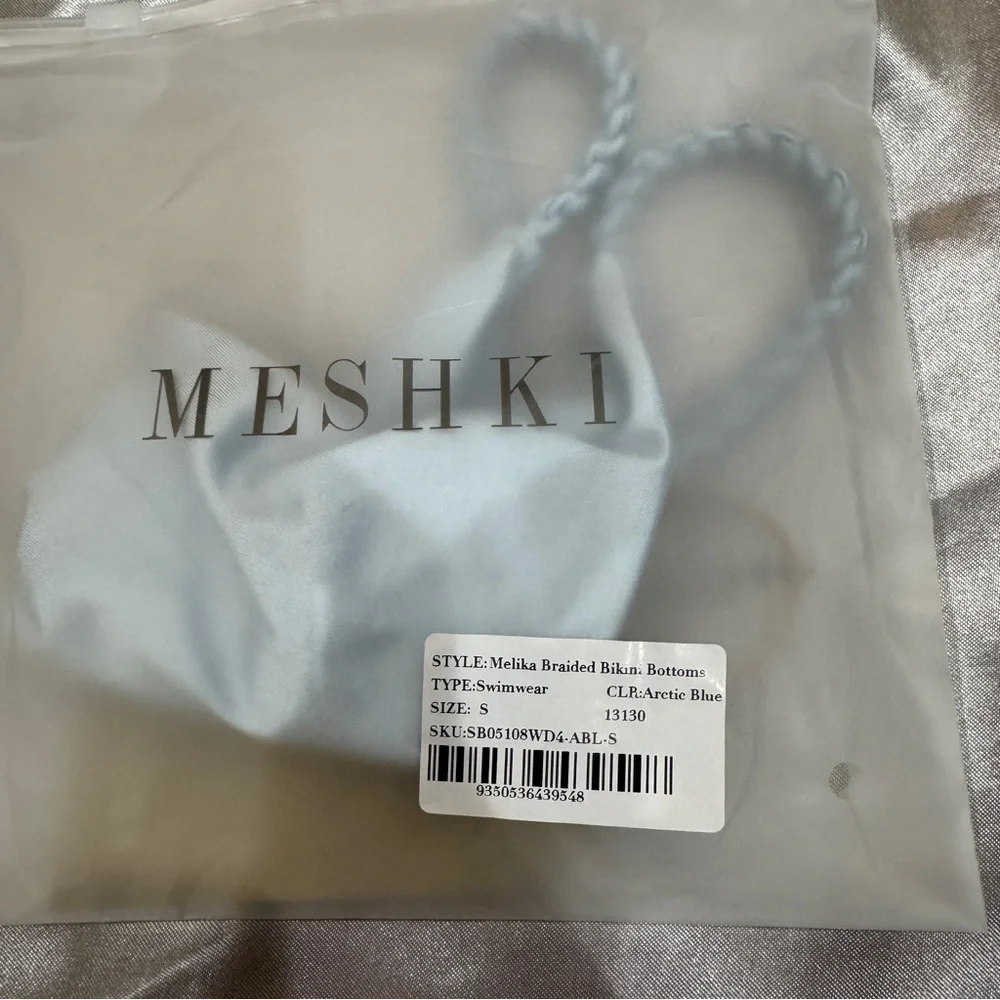 Meshki Melina Braided Bikini Bottoms Arctic Blue - Picture 9 of 10